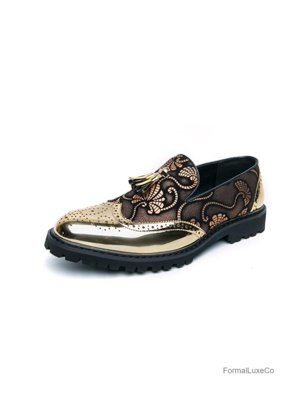 Men's Faux Leather Loafers Slip-On Formal Dress Shoes for Weddings